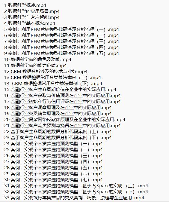 基于Python+Spark的數(shù)據(jù)科學(xué)與商業(yè)實(shí)踐金融風(fēng)控客戶(hù)預(yù)警 視頻教程 下載 圖1